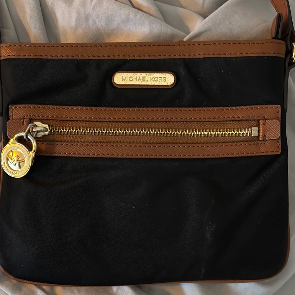Michael Kors Black and Brown Crossbody Bag